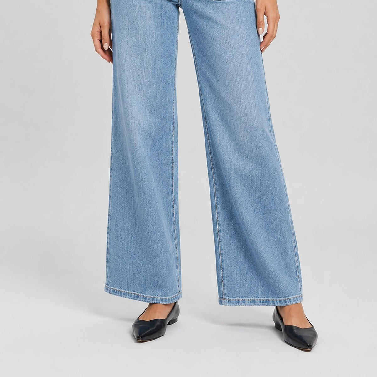 YUCOLEN Women's High Waisted Straight Leg Stretchy Denim Jeans with Pockets in Aqua Blue