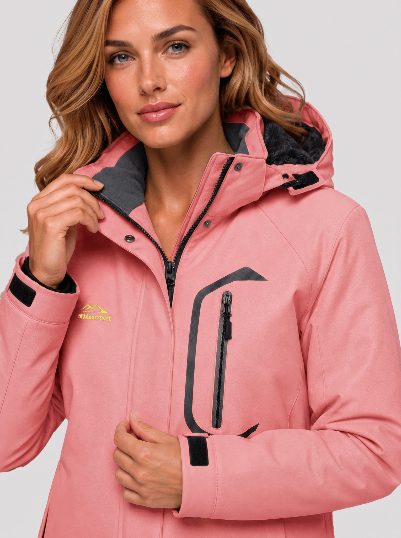 YUCOLEN Women's Windproof Ski Jacket Warm Fleece Lined Winter Snow Coat in Aquamarine