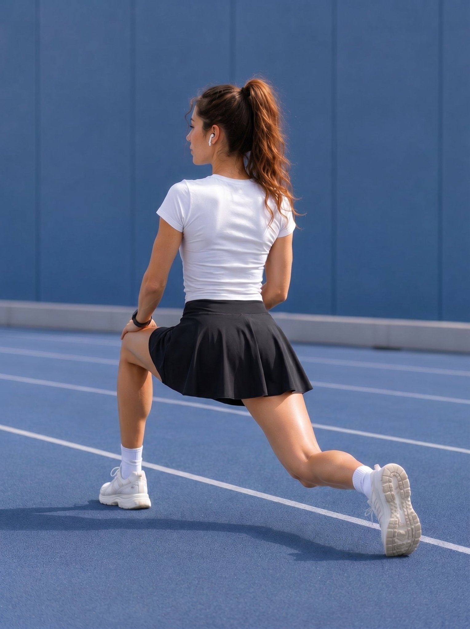 YUCOLEN Women High Waisted Pleated Tennis Skort - Pickleball Golf Skirt with Pockets in Black