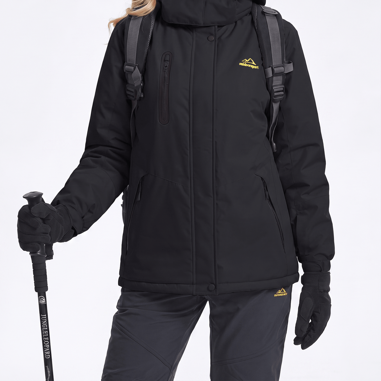YUCOLEN Women's Waterproof Ski Jacket Fleece Lined Insulated Winter Snow Coat with 5 Pockets in Black