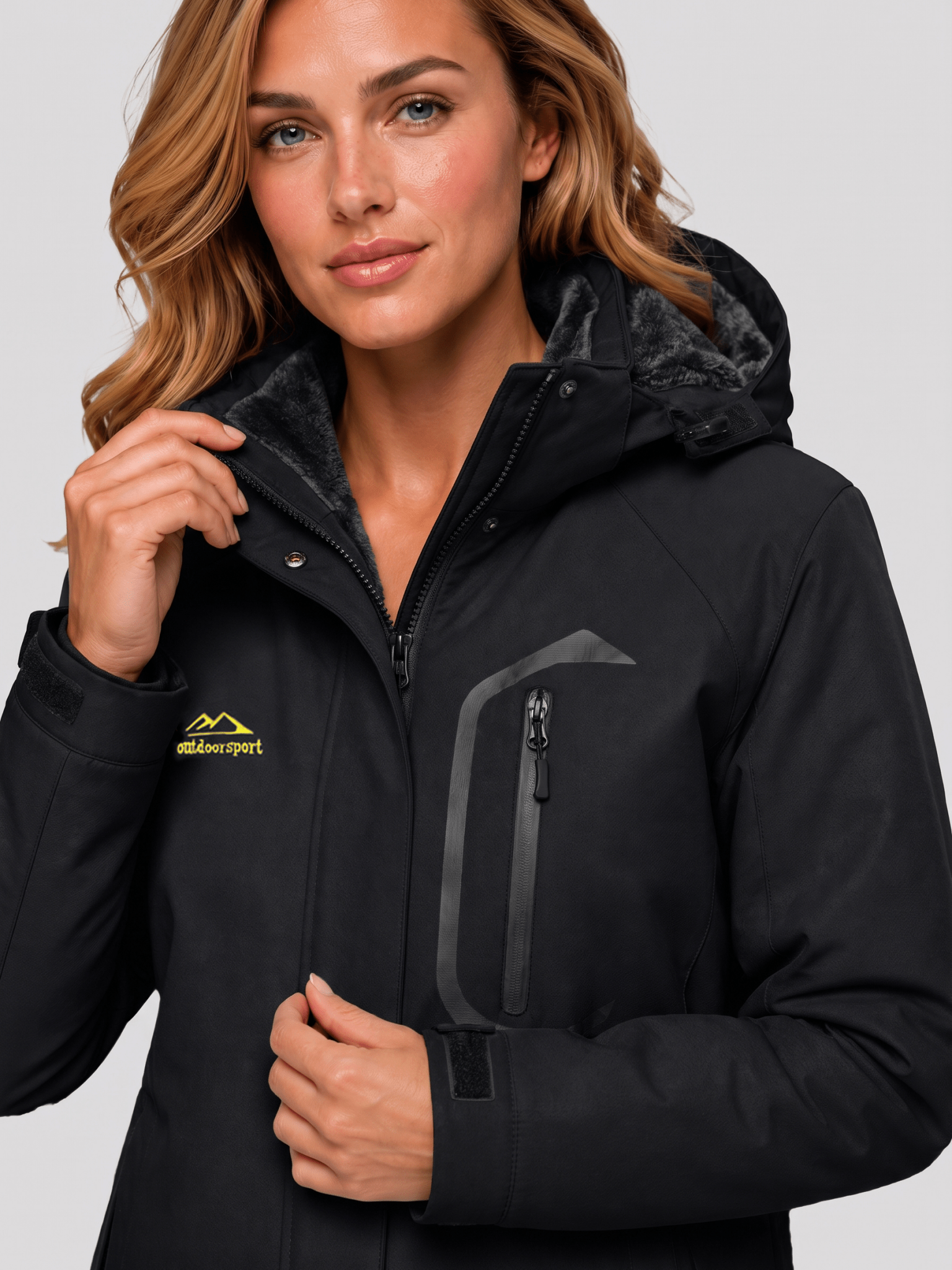 YUCOLEN Women's Windproof Ski Jacket Warm Fleece Lined Winter Snow Coat in Black