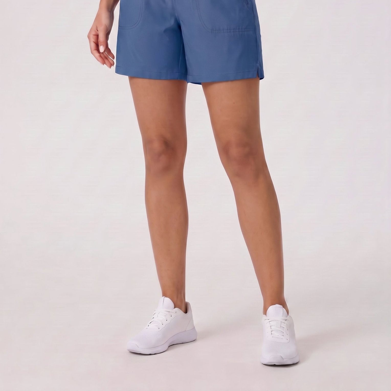 YUCOLEN Women 5 Inch Water Resistant Hiking Shorts UPF 50 Plus Quick Dry Golf Shorts with Zipper Pockets in Blue Grey