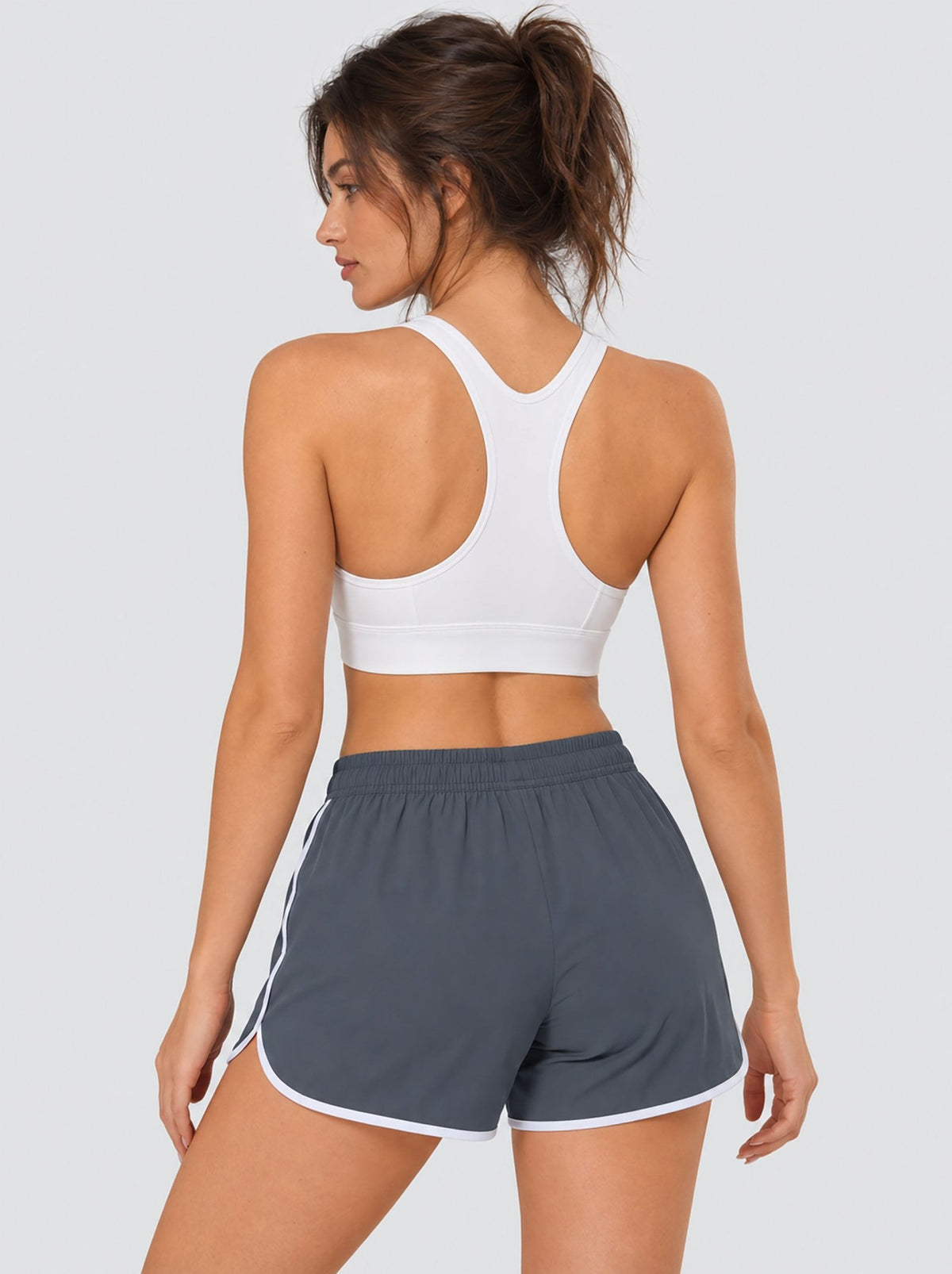 YUCOLEN Womens Quick Dry Running Shorts with Pockets Lightweight Athletic Fit in Dark Grey