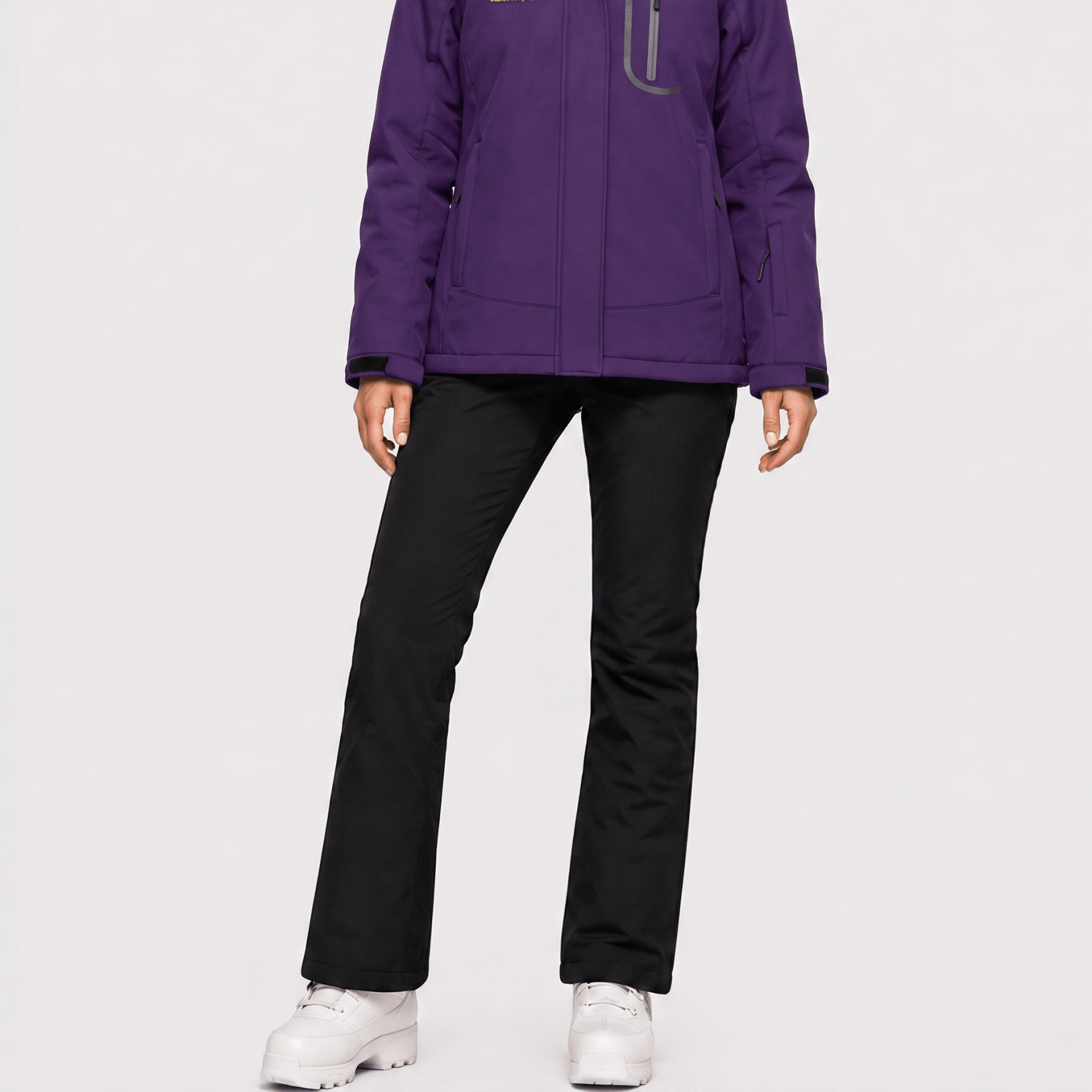 YUCOLEN Women's Windproof Ski Jacket Warm Fleece Lined Winter Snow Coat in Dark Purple