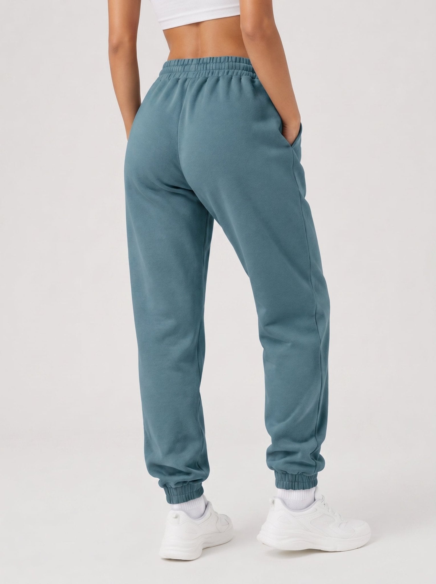 YUCOLEN Heavyweight Fleece Lined Sweatpants Baggy Unisex Relaxed Fit Joggers in Hazy Blue