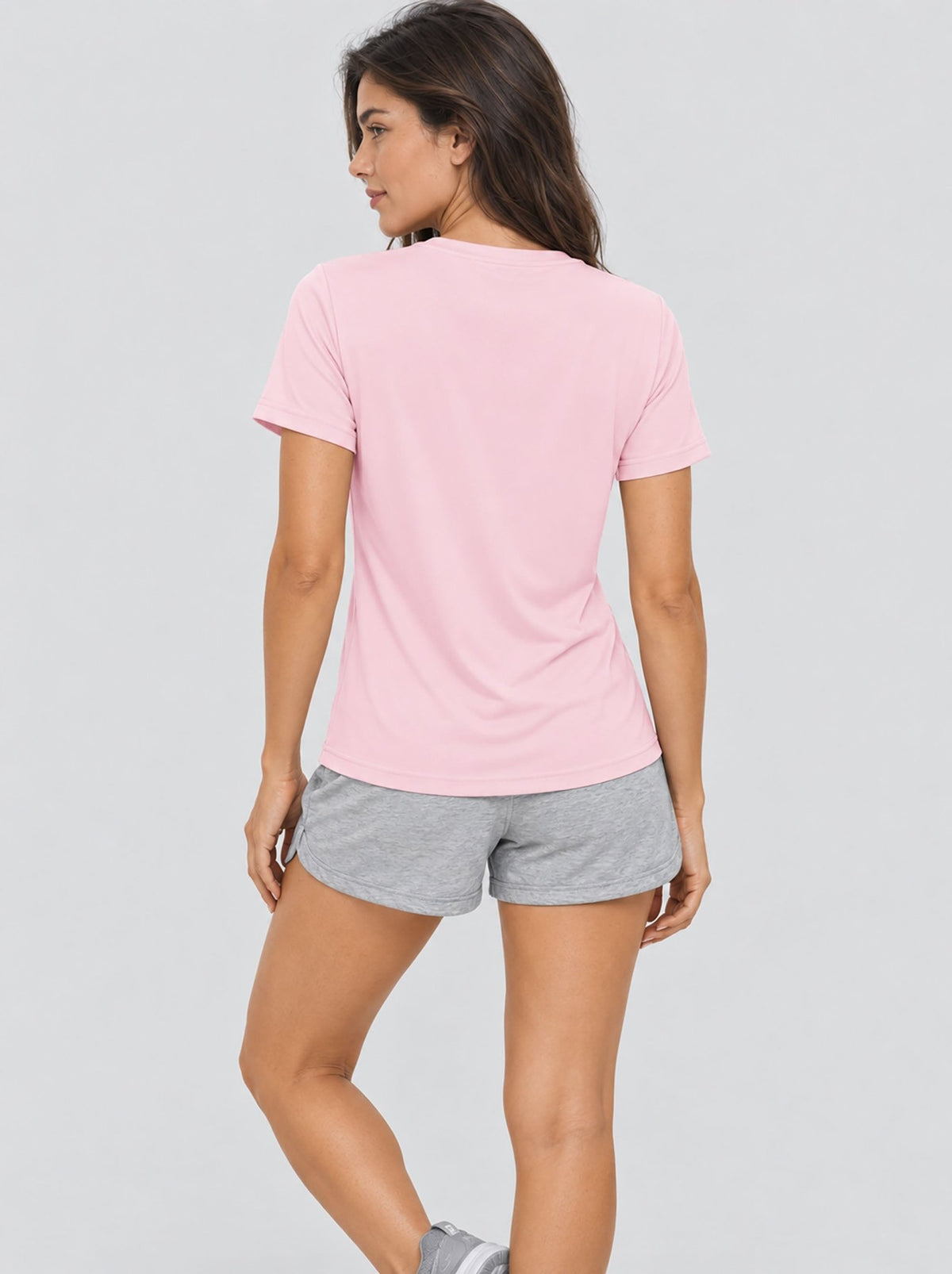 YUCOLEN Womens Quick Dry UPF 50 Athletic Short Sleeve Workout Top in Light Purple
