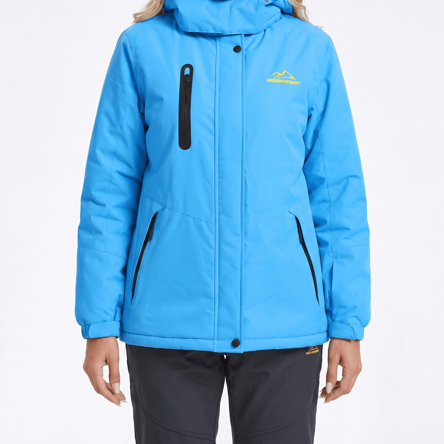 YUCOLEN Women's Waterproof Ski Jacket Fleece Lined Insulated Winter Snow Coat with 5 Pockets in Moon Blue