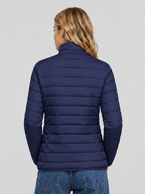 YUCOLEN Women's Lightweight Jacket Packable Water Resistant Quilted Coat with 4 Pockets in Navy