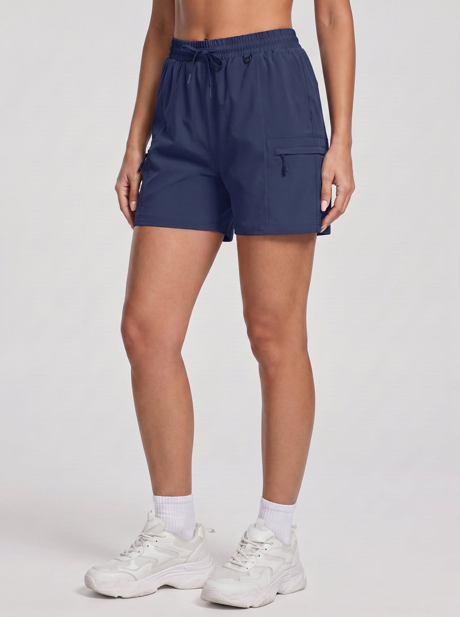 YUCOLEN Women's Quick Dry Hiking Cargo Shorts UPF 50 Plus Lightweight 5 Inch Athletic Shorts in Navy
