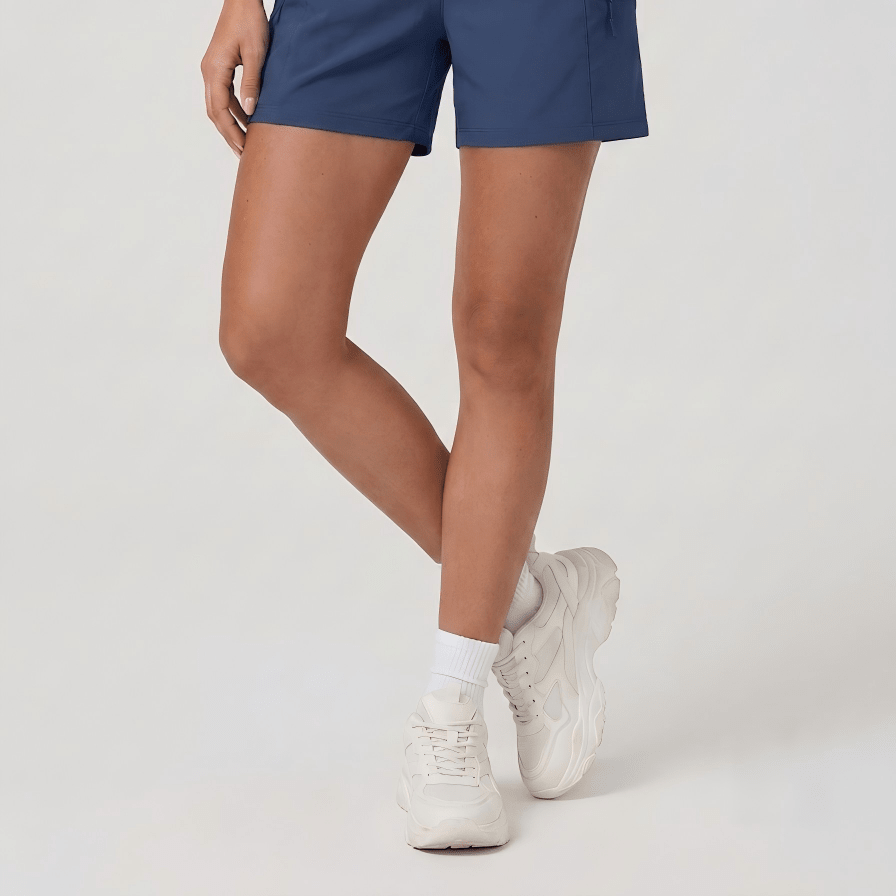 YUCOLEN Women's Quick Dry Hiking Cargo Shorts UPF 50 Plus Lightweight 5 Inch Athletic Shorts in Navy