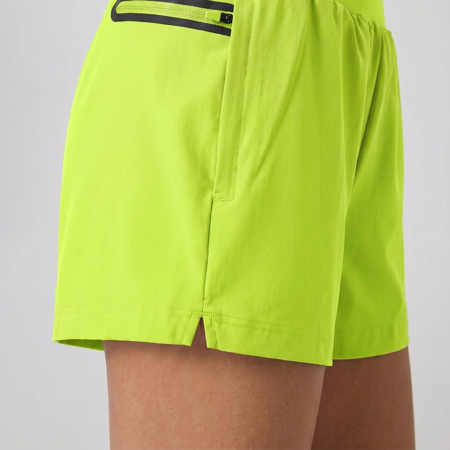 YUCOLEN Women's High Waisted Lightweight Running Shorts - Stretch Workout Shorts in Neon Green