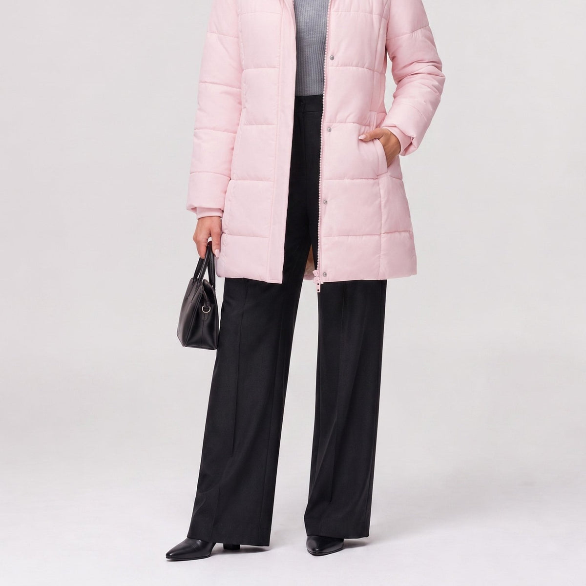 YUCOLEN Women's Long Winter Down Coat Fleece Lined Puffer Jackets in Pink