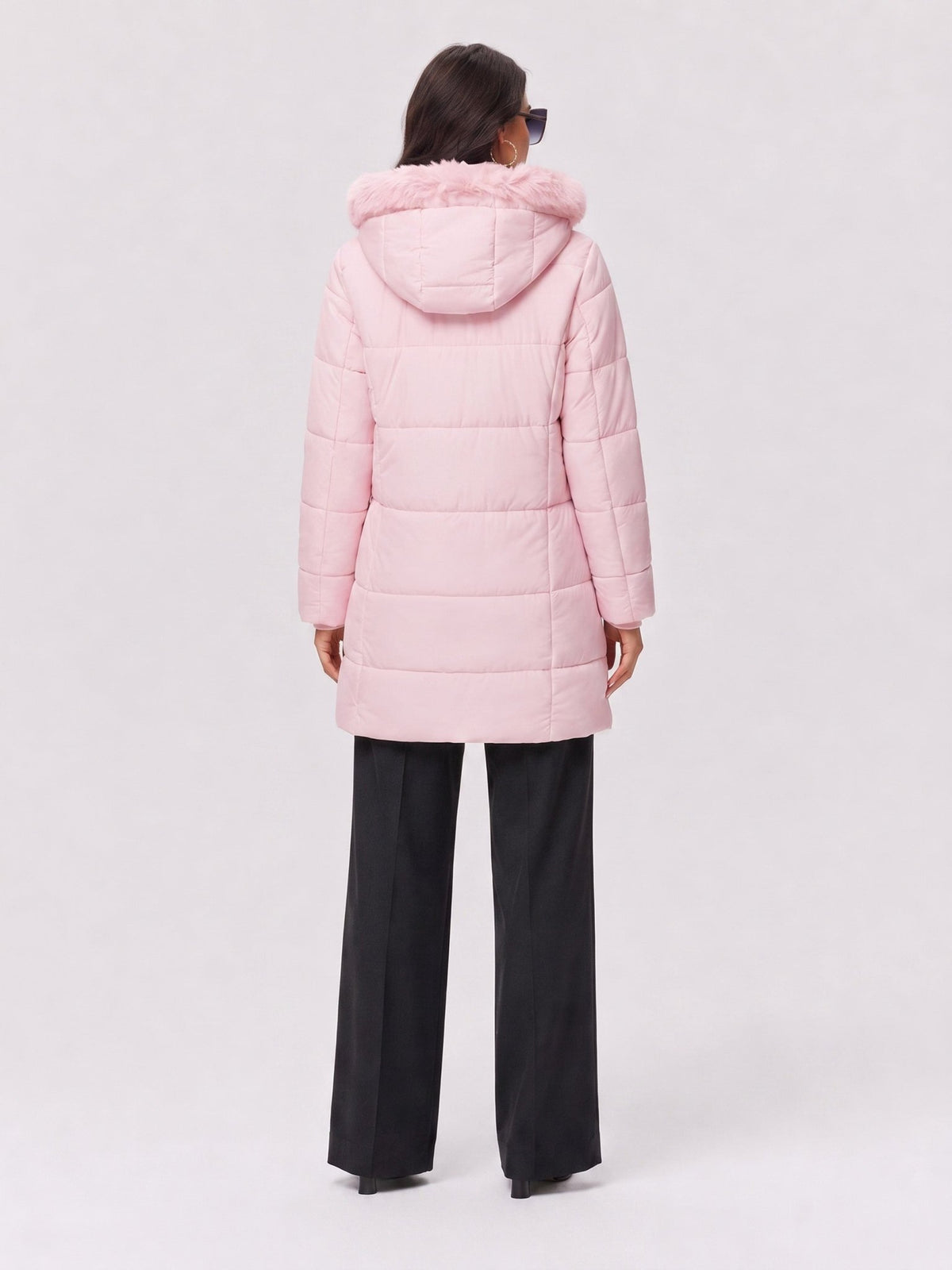 YUCOLEN Women's Long Winter Down Coat Fleece Lined Puffer Jackets in Pink