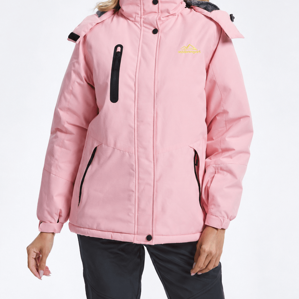YUCOLEN Women's Waterproof Ski Jacket Fleece Lined Insulated Winter Snow Coat with 5 Pockets in Pink