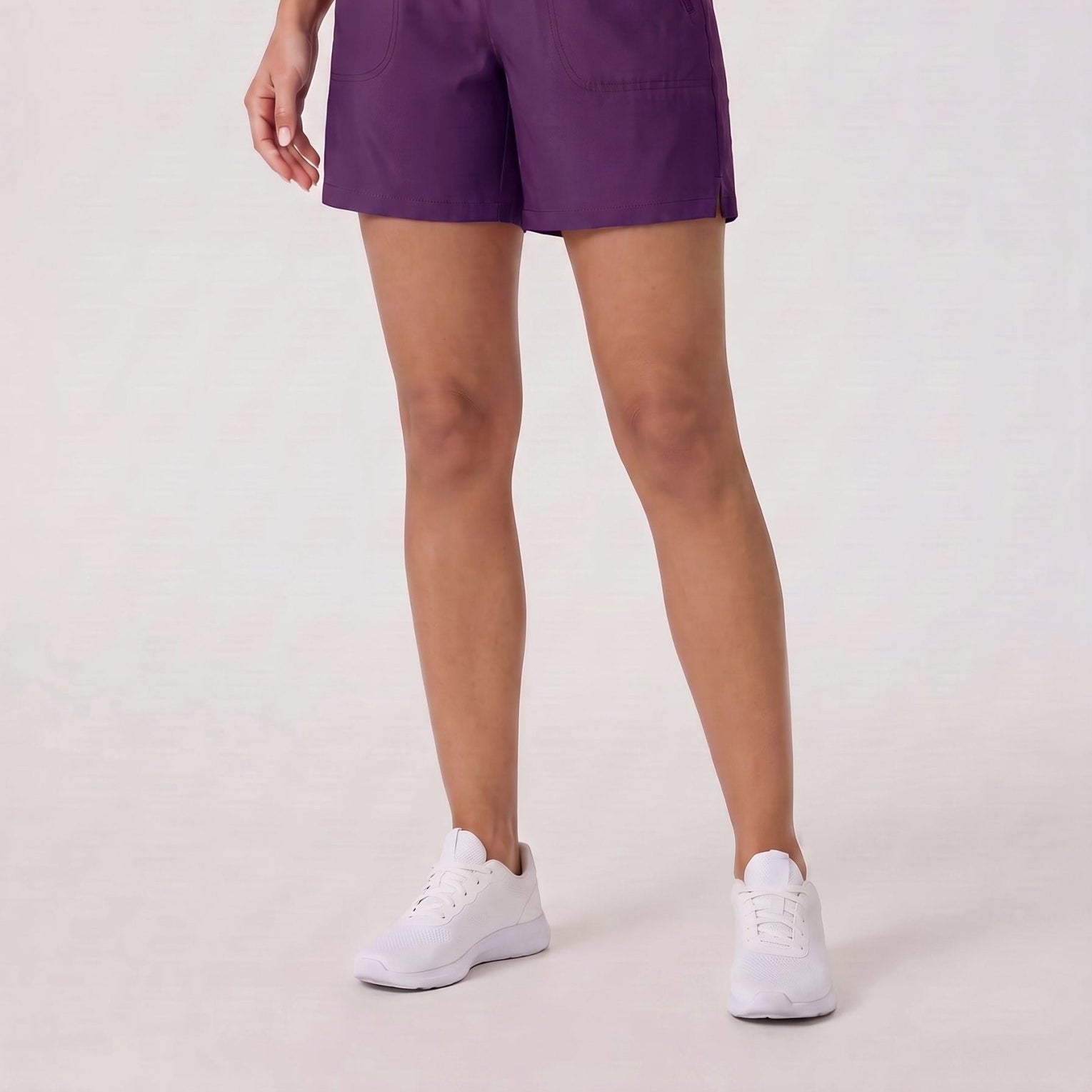 YUCOLEN Women 5 Inch Water Resistant Hiking Shorts UPF 50 Plus Quick Dry Golf Shorts with Zipper Pockets in Purple Red