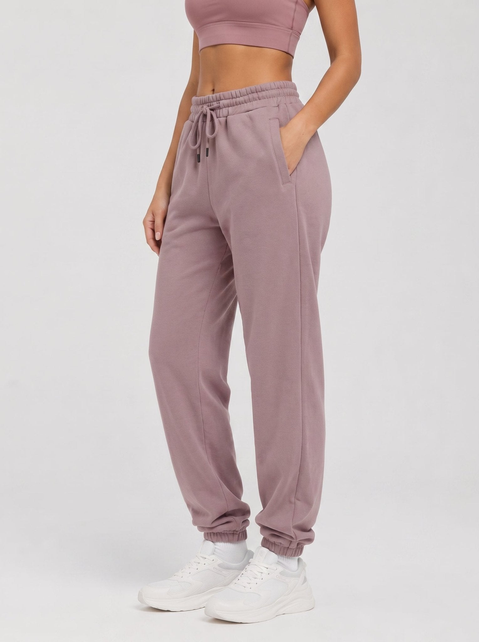 YUCOLEN Heavyweight Fleece Lined Sweatpants Baggy Unisex Relaxed Fit Joggers in Purple