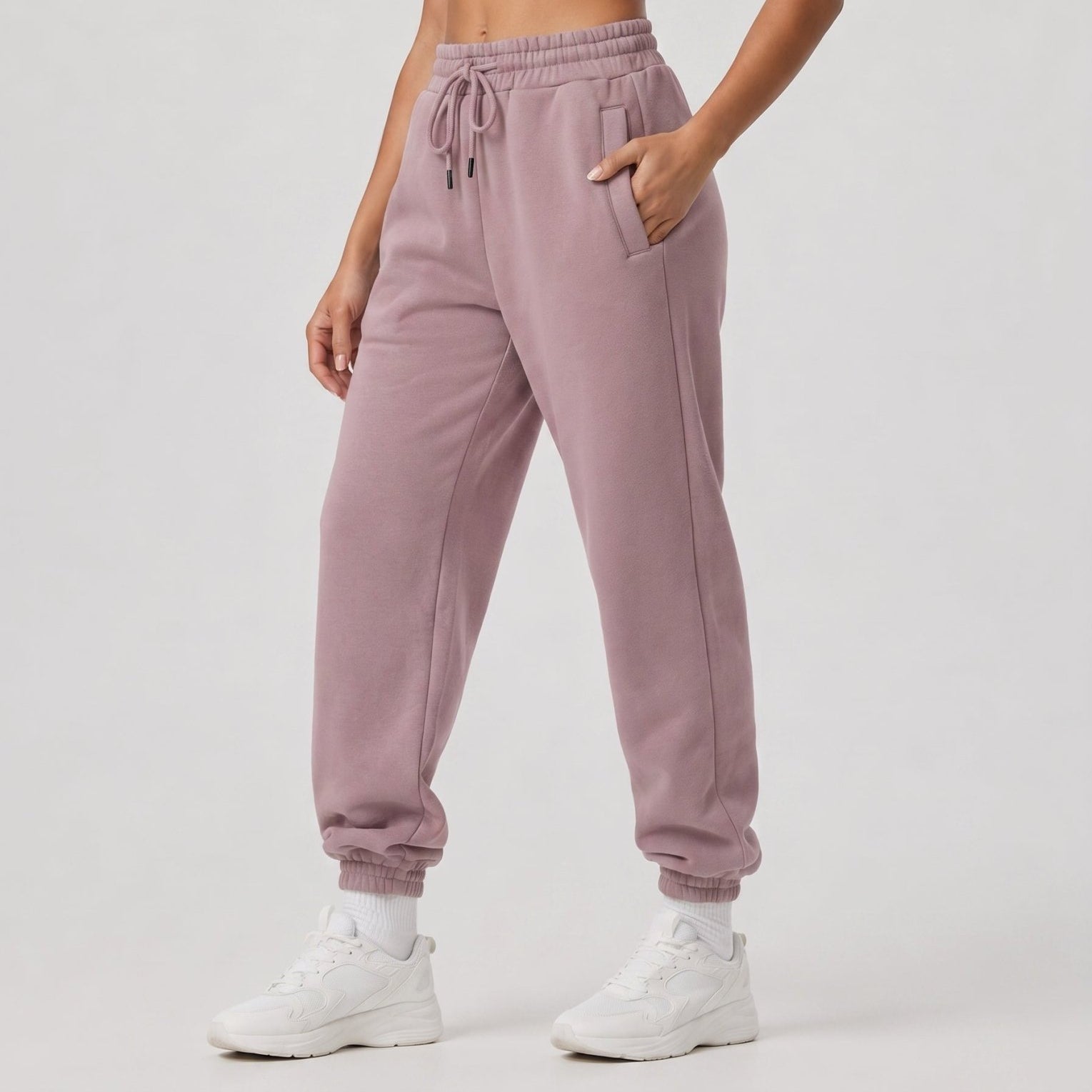 YUCOLEN Heavyweight Fleece Lined Sweatpants Baggy Unisex Relaxed Fit Joggers in Purple