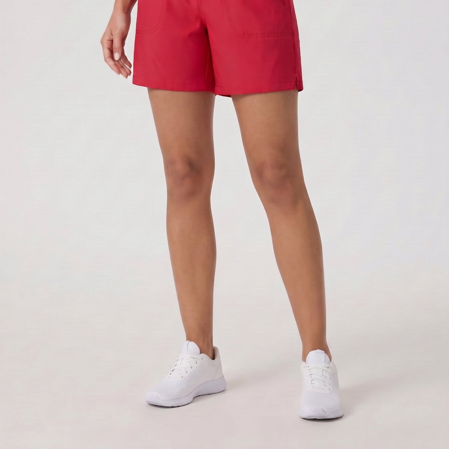 YUCOLEN Women 5 Inch Water Resistant Hiking Shorts UPF 50 Plus Quick Dry Golf Shorts with Zipper Pockets in Red