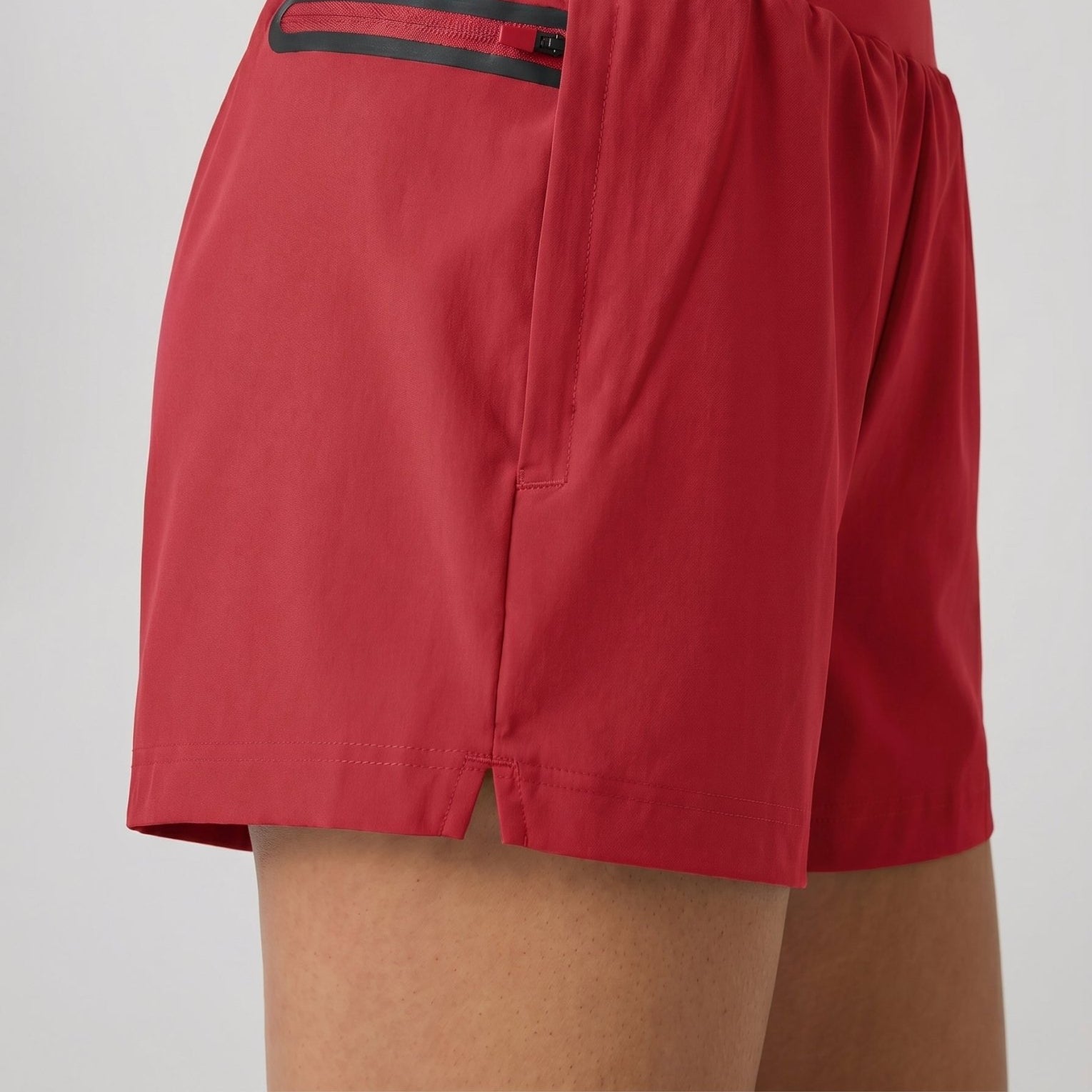 YUCOLEN Women's High Waisted Lightweight Running Shorts - Stretch Workout Shorts in Red