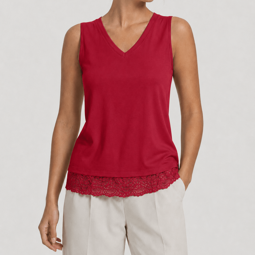 YUCOLEN Women's Lightweight Sleeveless Tank Top - Stretch Workout Shirt in Red