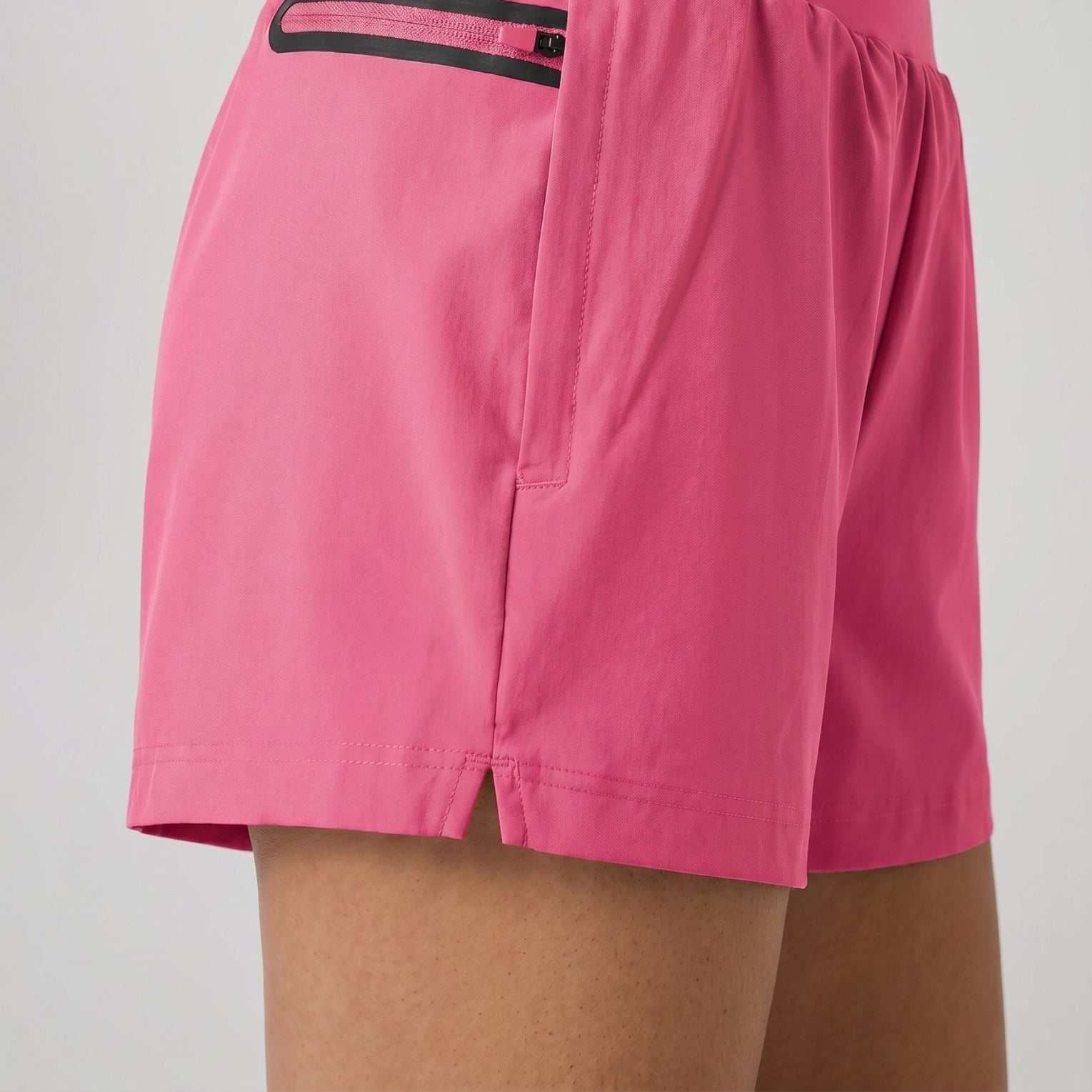 YUCOLEN Women's High Waisted Lightweight Running Shorts - Stretch Workout Shorts in Rose Red