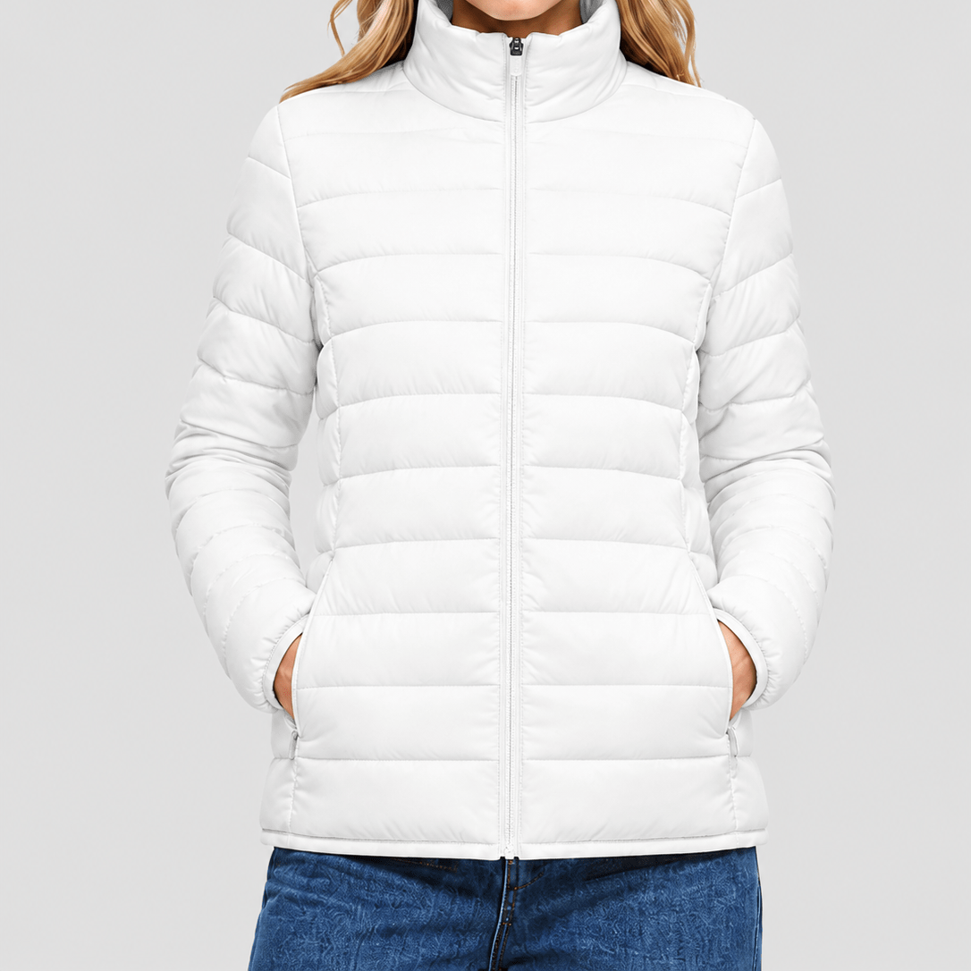 YUCOLEN Women's Lightweight Jacket Packable Water Resistant Quilted Coat with 4 Pockets in White