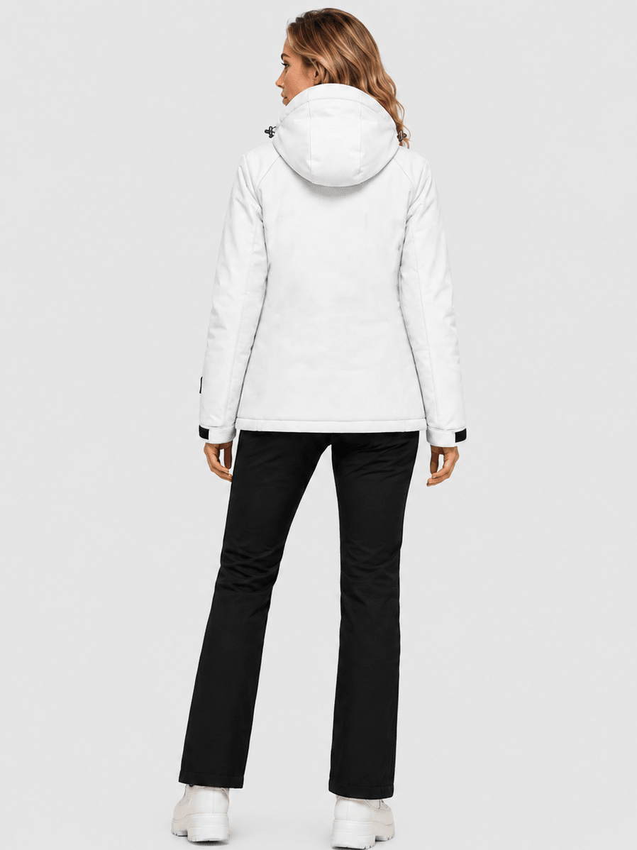 YUCOLEN Women's Windproof Ski Jacket Warm Fleece Lined Winter Snow Coat in White