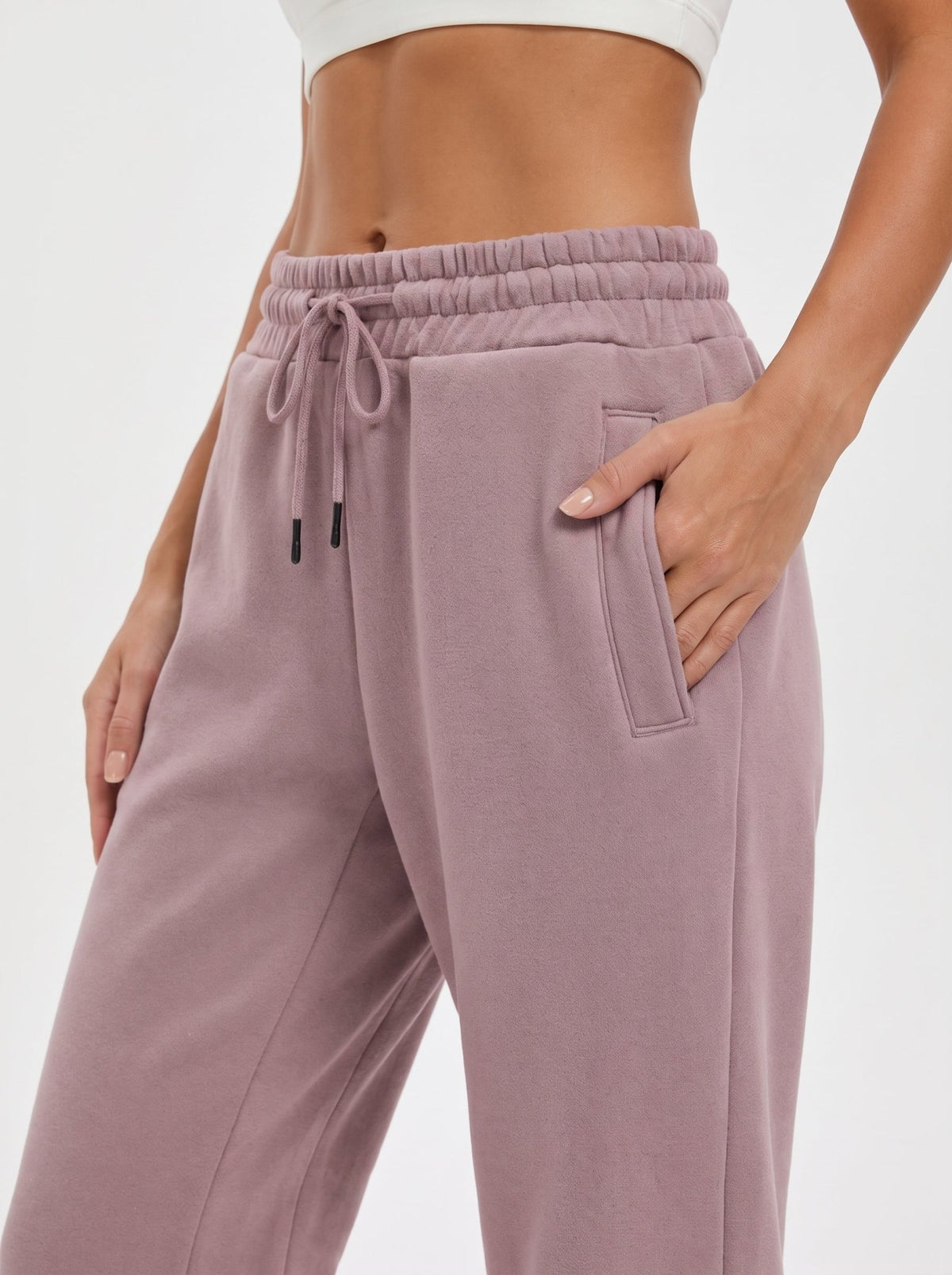 YUCOLEN Heavyweight Fleece Lined Sweatpants Baggy Unisex Relaxed Fit Joggers in Purple