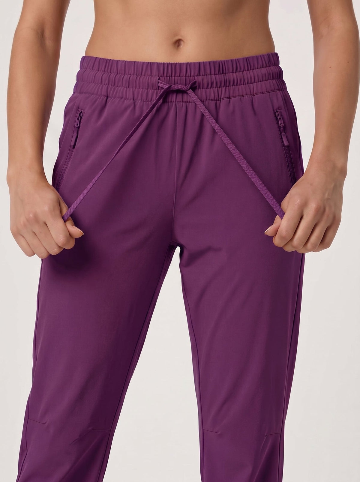 YUCOLEN Women's Lightweight Quick Dry Hiking Pants Water Resistant Outdoor Joggers in Purple Red