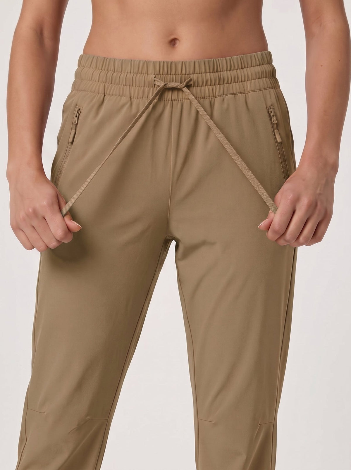 YUCOLEN Women's Lightweight Quick Dry Hiking Pants Water Resistant Outdoor Joggers in Khaki