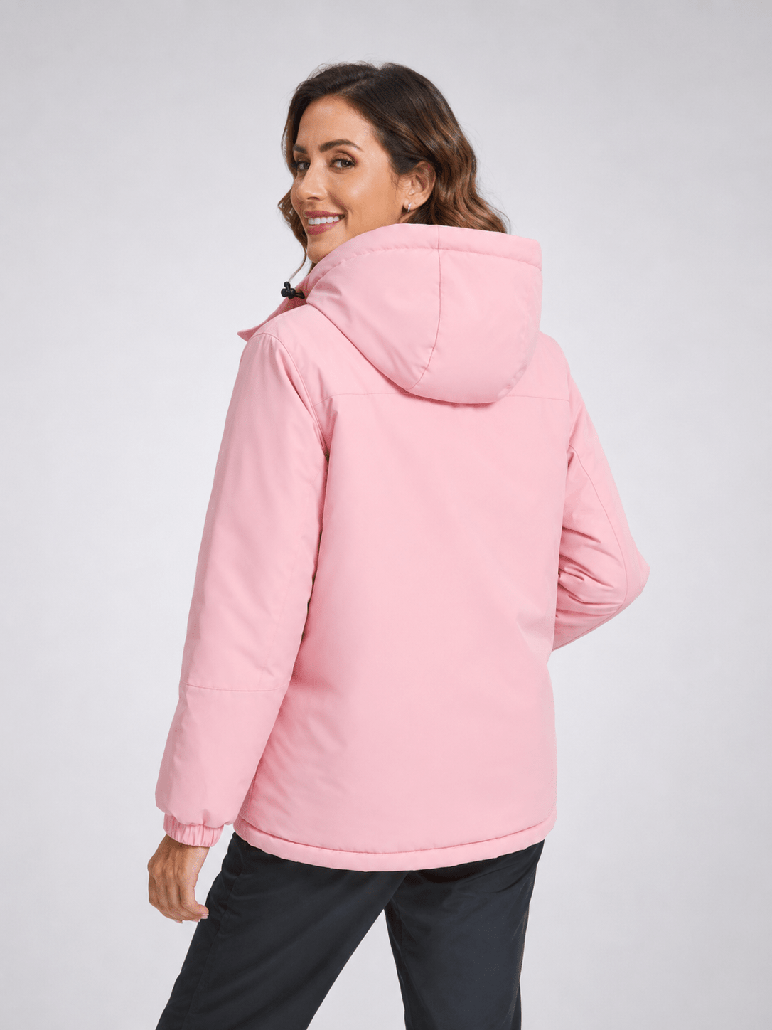 YUCOLEN Women's Waterproof Ski Jacket Fleece Lined Insulated Winter Snow Coat with 5 Pockets in Pink