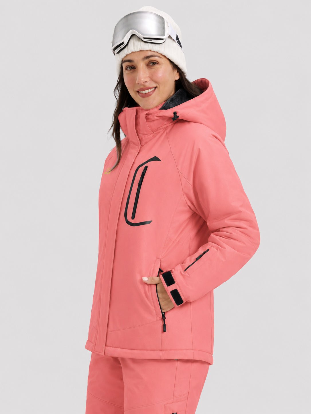 YUCOLEN Women's Windproof Ski Jacket Warm Fleece Lined Winter Snow Coat in Aquamarine