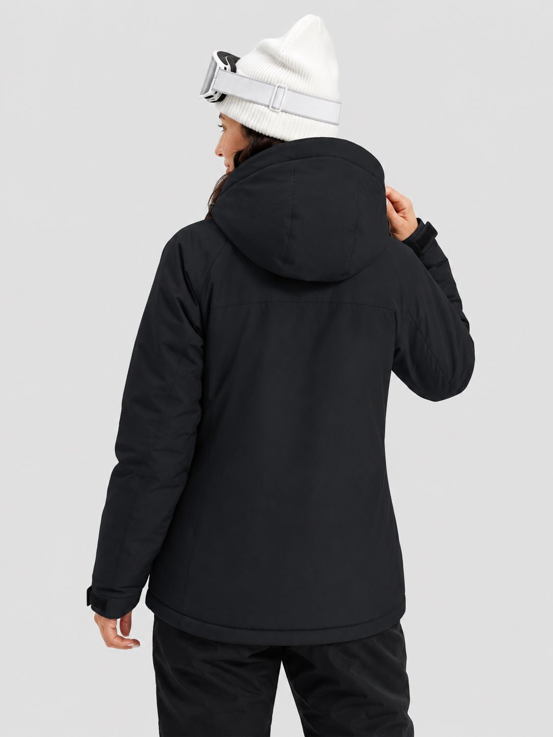 YUCOLEN Women's Windproof Ski Jacket Warm Fleece Lined Winter Snow Coat in Black