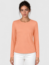 Women's Long Sleeve Crew Neck Shirt Soft Tri-blend Cotton Performance Tee