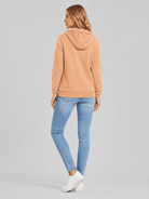 YUCOLEN Women's Fleece Lined Zip Up Hoodie Lightweight Athletic Hooded Sweatshirt in Apricot