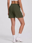 YUCOLEN Women's Quick Dry Hiking Cargo Shorts UPF 50 Plus Lightweight 5 Inch Athletic Shorts in Army Green