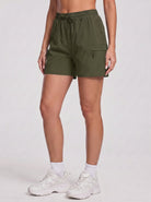 YUCOLEN Women's Quick Dry Hiking Cargo Shorts UPF 50 Plus Lightweight 5 Inch Athletic Shorts in Army Green