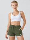 YUCOLEN Womens Quick Dry Running Shorts with Pockets Lightweight Athletic Fit in Army Green