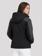 YUCOLEN Women's Waterproof Ski Jacket Fleece Lined Insulated Snow Coat with Detachable Hood in Black Grey