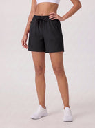 YUCOLEN Women 5 Inch Water Resistant Hiking Shorts UPF 50 Plus Quick Dry Golf Shorts with Zipper Pockets in Black
