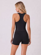 YUCOLEN Women Crop Workout Tank Top with Built in Bra Padded Racerback Yoga Top in Black