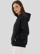 YUCOLEN Women Oversized Fleece Hoodie Loose Pullover Sweatshirt with Thumb Holes in Black