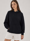 YUCOLEN Women Oversized Fleece Hoodie Loose Pullover Sweatshirt with Thumb Holes in Black