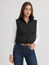 YUCOLEN Women's Cropped Puffer Vest Lightweight Sleeveless Quilted Bubble Gilet in Black