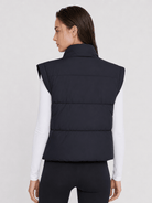 YUCOLEN Women's Cropped Puffer Vest Lightweight Windproof Insulated Gilet with Pockets in Black