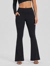 YUCOLEN Women's Flare Yoga Pants Foldover High Waist Bootcut Leggings with Pockets in Black