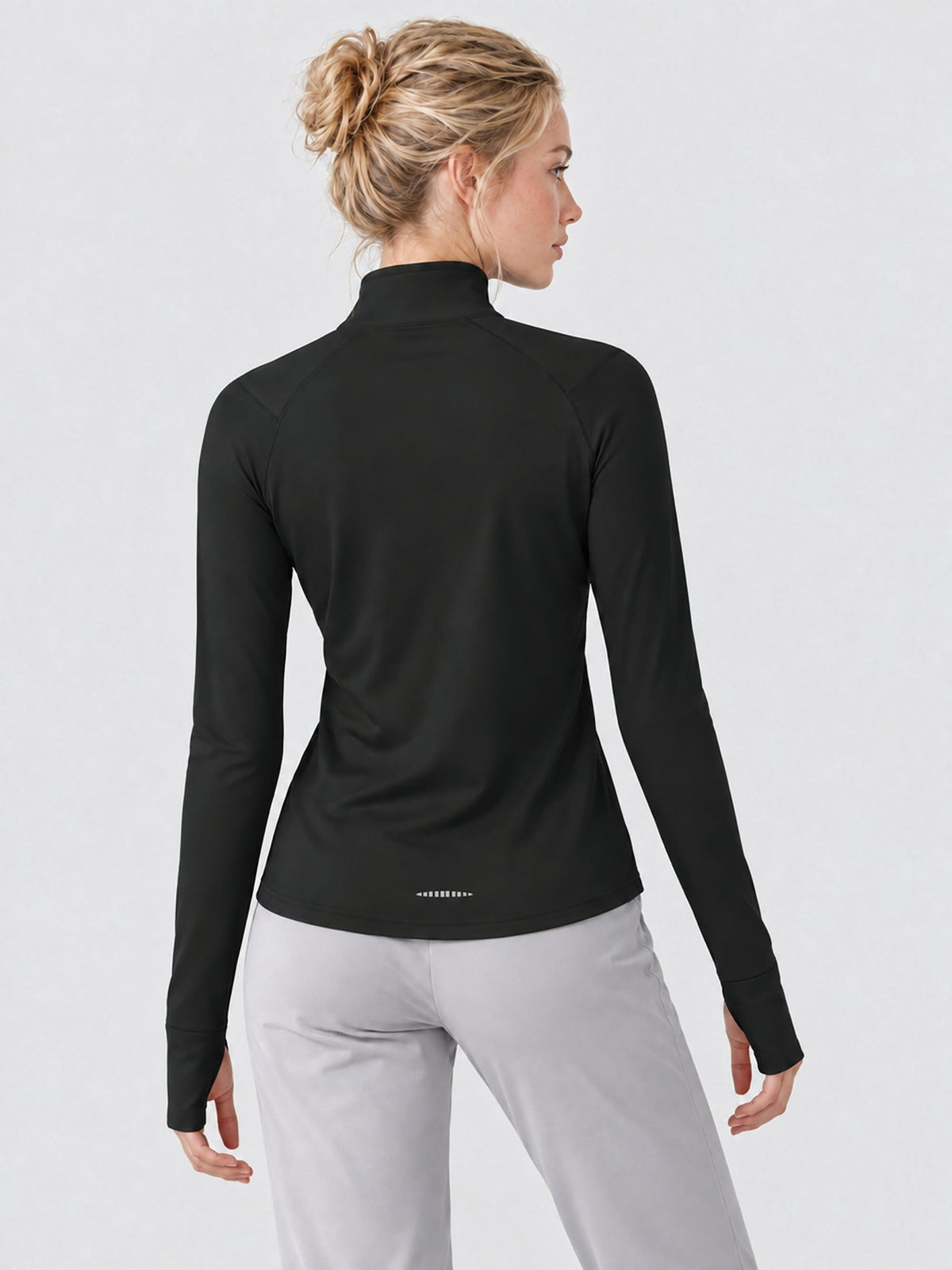 YUCOLEN Women's Fleece Quarter Zip Pullover for Running & Golf in Black