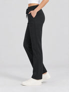 YUCOLEN Women's Heavyweight Water Resistant Sherpa Lined Sweatpants for Winter Snow in Black