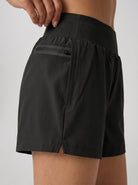 YUCOLEN Women's High Waisted Lightweight Running Shorts - Stretch Workout Shorts in Black
