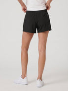 YUCOLEN Women's High Waisted Lightweight Running Shorts - Stretch Workout Shorts in Black